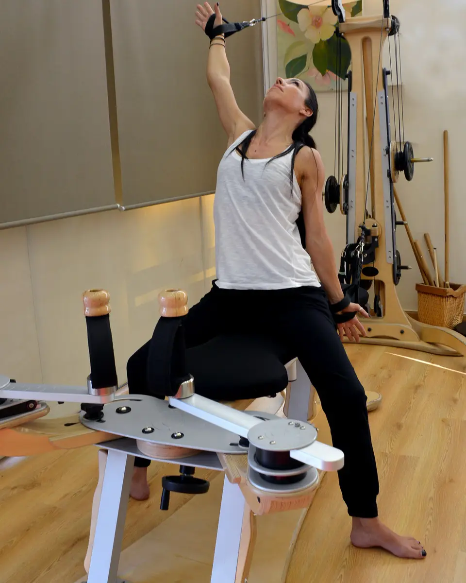 A reach on the GYROTONIC® machine