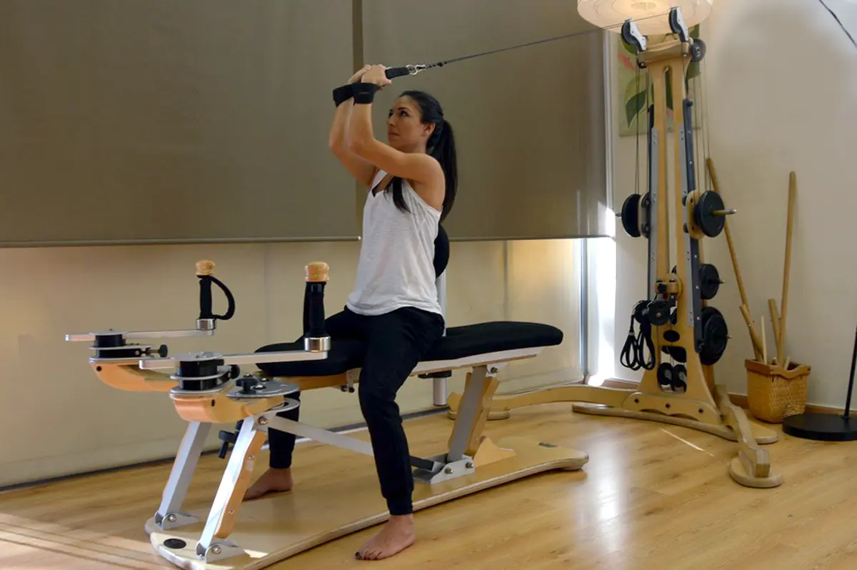 An exercise on the GYROTONIC® machine