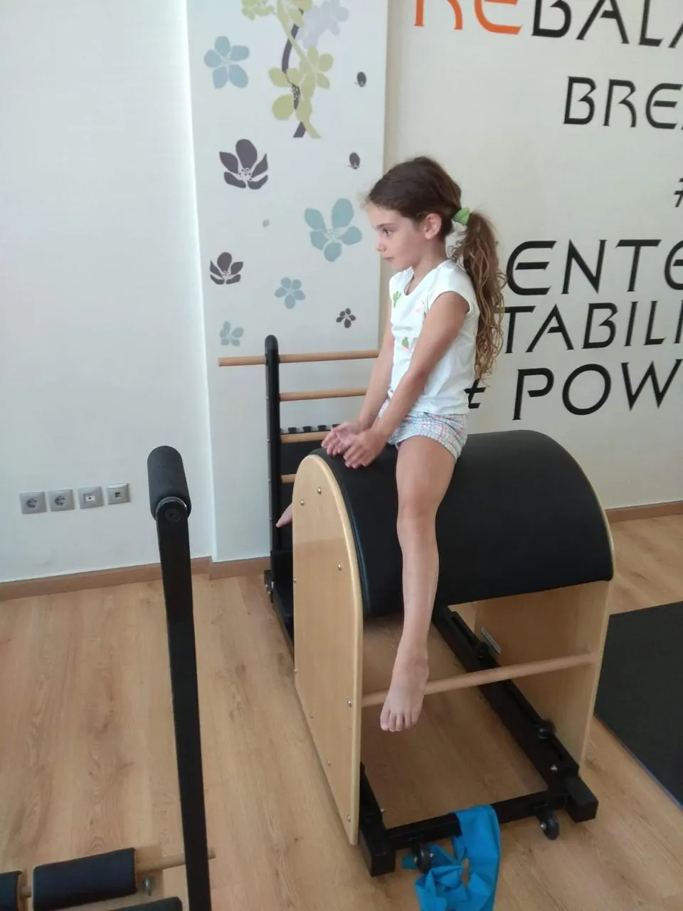 Pilates for kids: an exercise on the ladder barrel