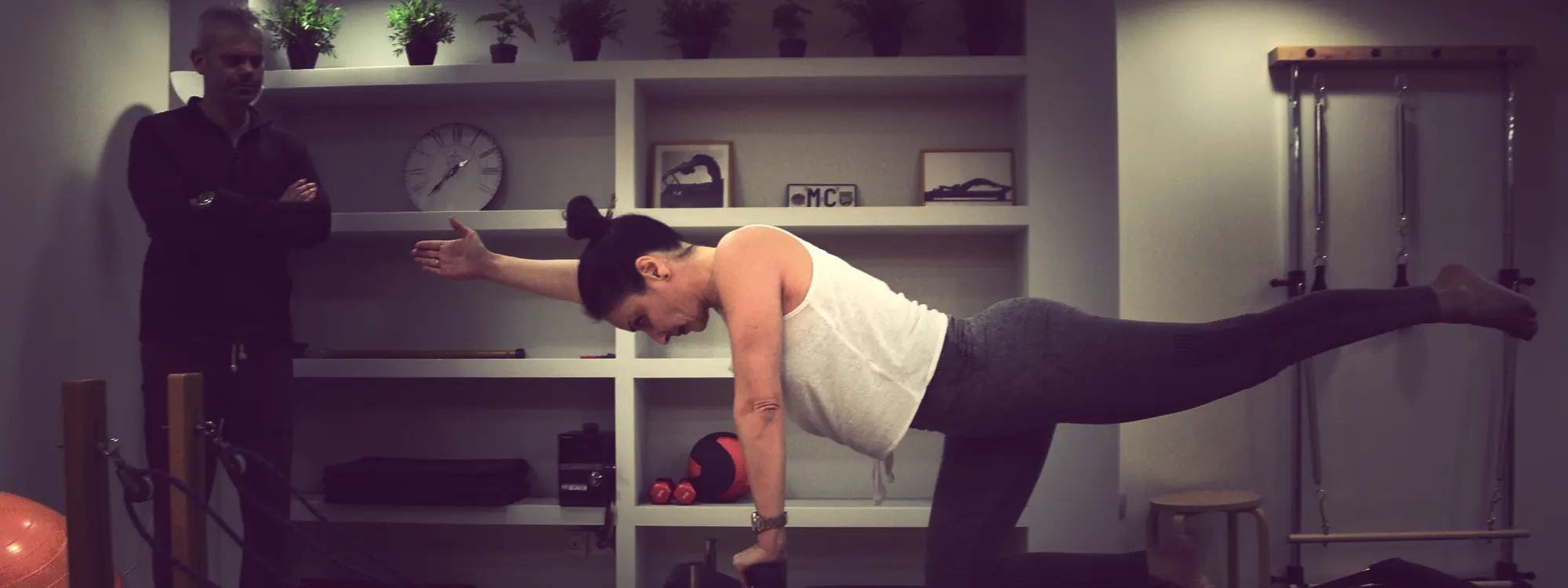 A balance exercise in the studio
