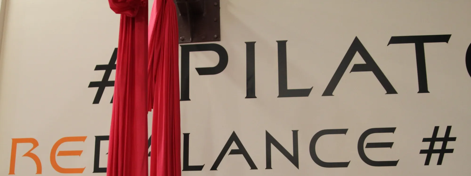 Detail of the # PILATES wall